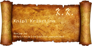 Knipl Krisztina névjegykártya